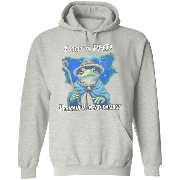 Wizard I Got A Phd Permanent Head Damage Hoodie - Image 9