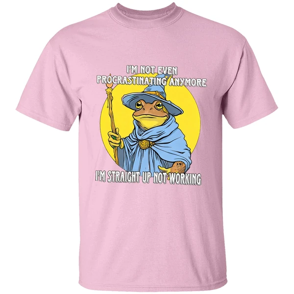 wizard im not even procrastinating anymore im straight up not working shirt lightpink