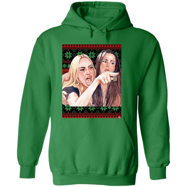 Woman Yelling At Cat Christmas Hoodie - Image 2
