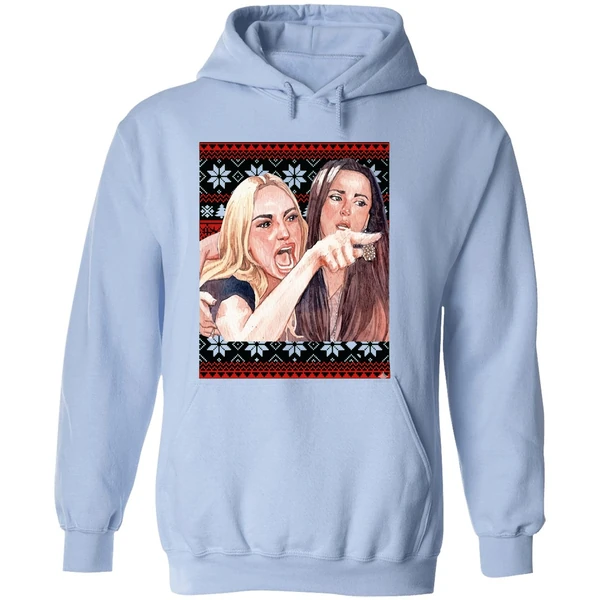 Woman Yelling At Cat Christmas Hoodie - Image 4