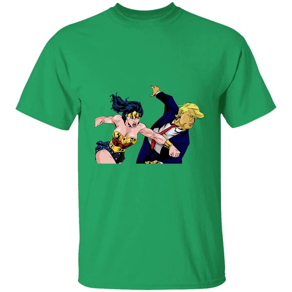 Wonder Woman Punching Donald Trump Face Shirt - Image 7