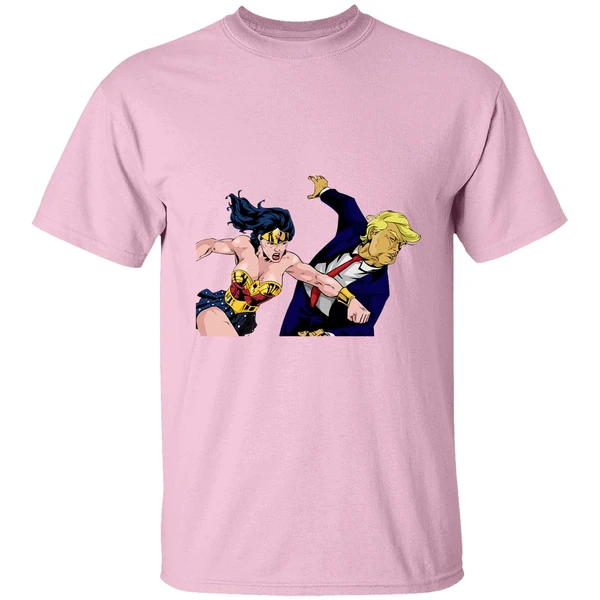 Wonder Woman Punching Donald Trump Face Shirt - Image 2