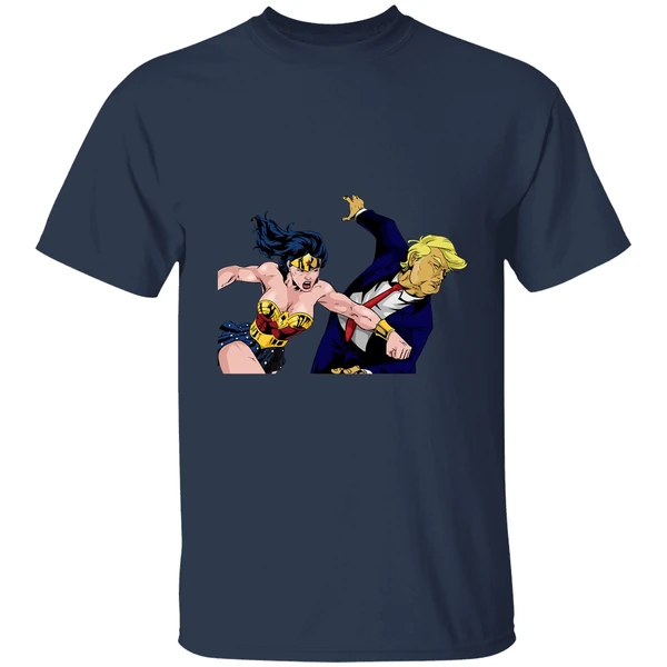 Wonder Woman Punching Donald Trump Face Shirt - Image 4