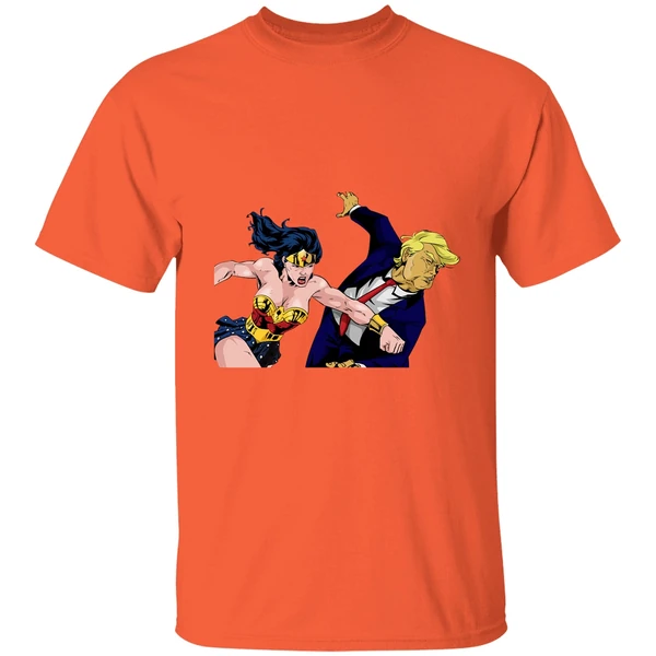 Wonder Woman Punching Donald Trump Face Shirt - Image 5