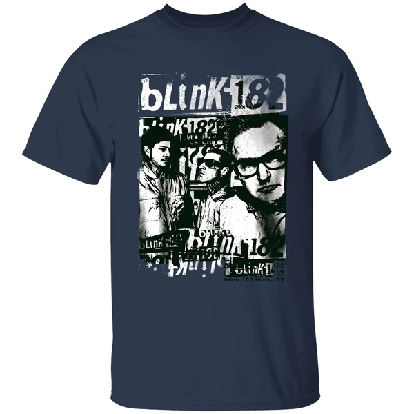 world tour 2023 blink 182 band shirt navy