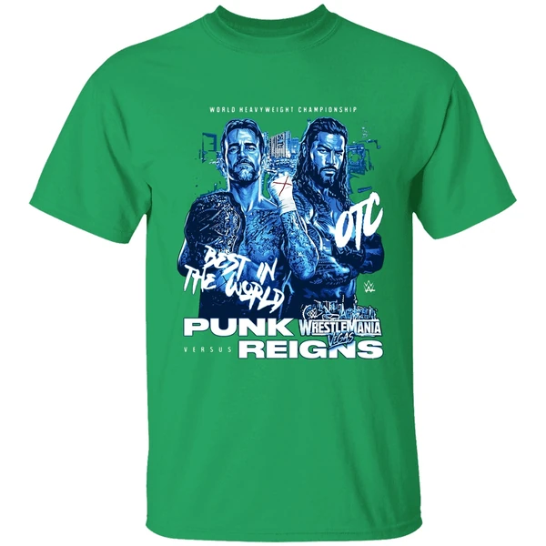 Wrestlemania 42 Cm Punk Vs Roman Reigns Matchup Shirt - Image 2
