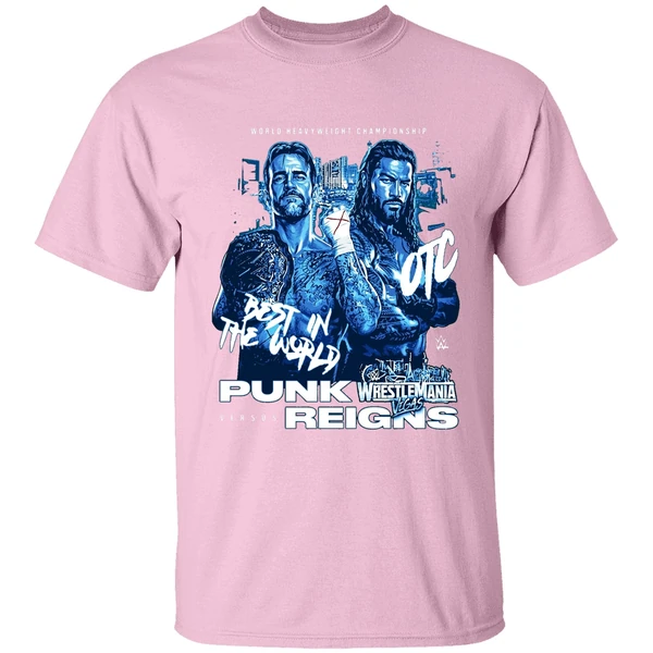 Wrestlemania 42 Cm Punk Vs Roman Reigns Matchup Shirt - Image 3