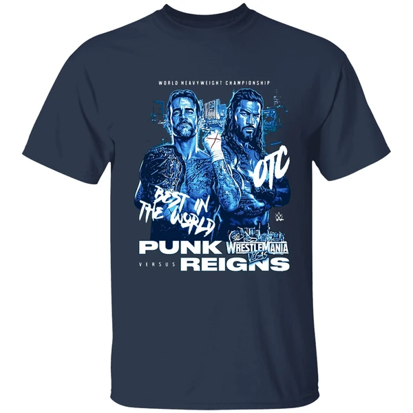 Wrestlemania 42 Cm Punk Vs Roman Reigns Matchup Shirt - Image 5
