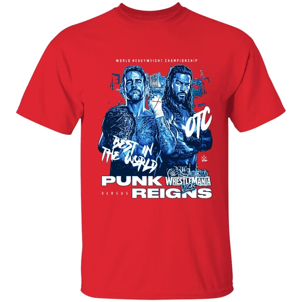Wrestlemania 42 Cm Punk Vs Roman Reigns Matchup Shirt - Image 7