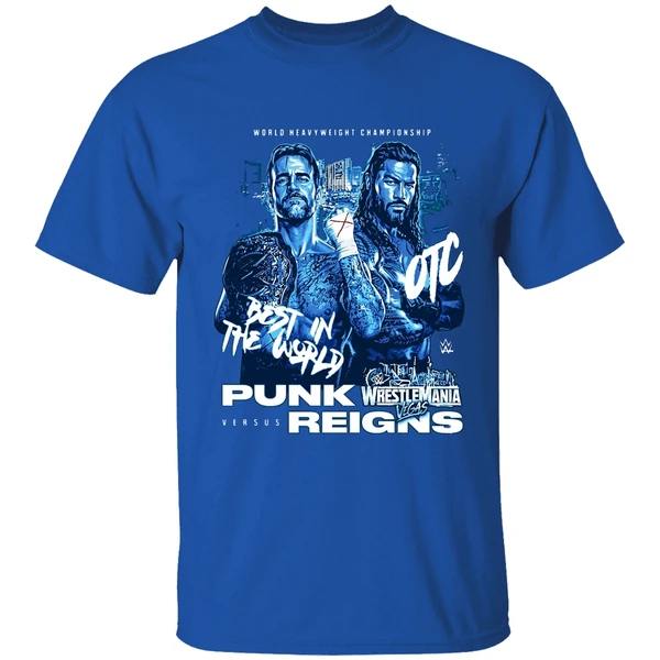 Wrestlemania 42 Cm Punk Vs Roman Reigns Matchup Shirt - Image 8
