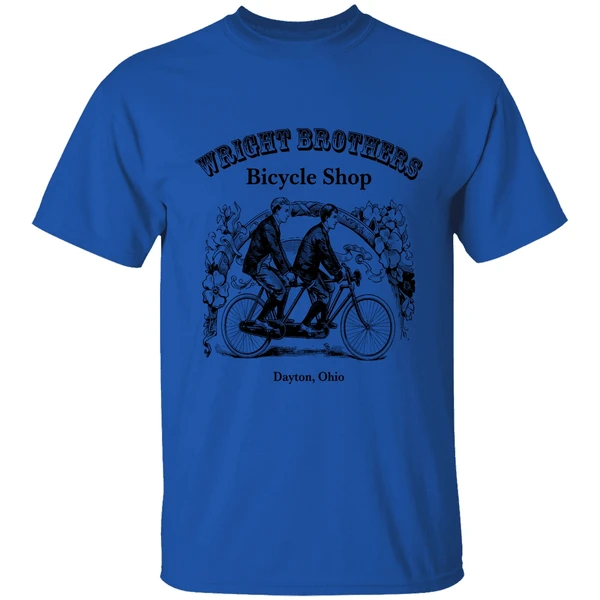 wright brothers bicycle shop shirt royalblue
