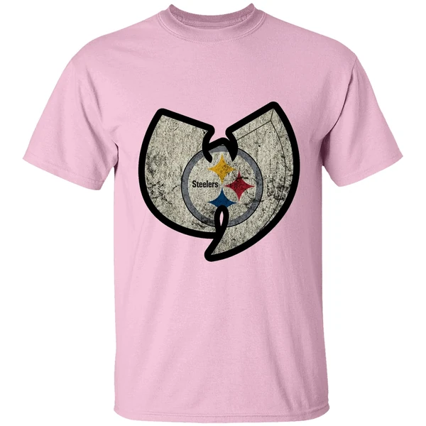 wutang pittsburgh steelers vintage shirt lightpink