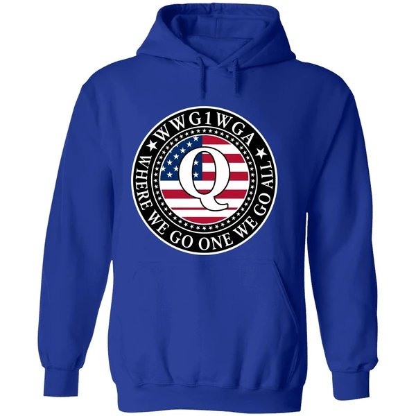 Wwg1wga Where We Go One We Go All Qanon Flag Emblem Hoodie - Image 7