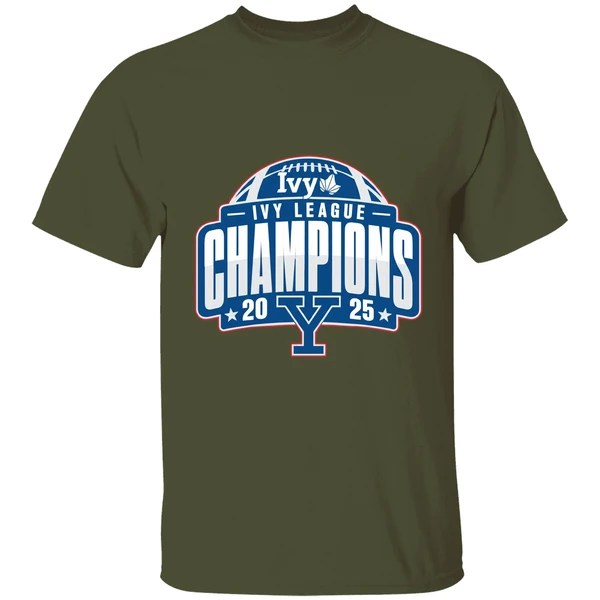 yale football 2025 ivy league champions shirt militarygreen