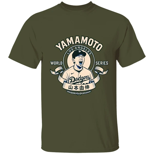 yamamoto-los-angeles-dodgers-world-series-2025-shirt-militarygreen