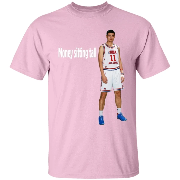 yao ming money sitting tall shirt lightpink