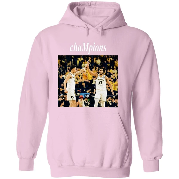 Yaxel Lendeborg And Morez Johnson Jr High Five Michigan Wolverines 2026 Champions Hoodie - Image 5