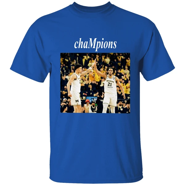 Yaxel Lendeborg And Morez Johnson Jr High Five Michigan Wolverines 2026 Champions Shirt - Image 8