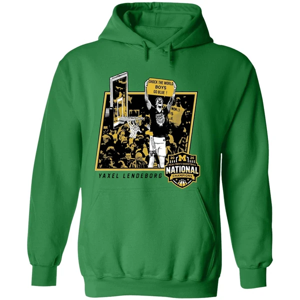 Yaxel Lendeborg Shock The World Boys Michigan Basketball 2026 Hoodie - Image 2