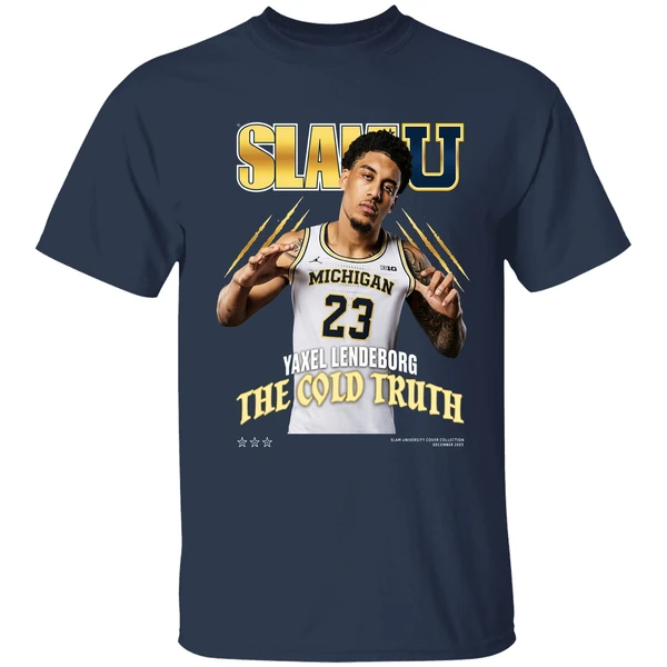 yaxel lendeborg the cold truth michigan wolverines nba slam u shirt navy