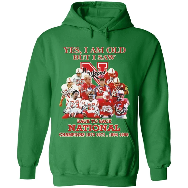 Yes I Am Old But I Saw Nebraska Cornhuskers Back To Back National Champions Hoodie - Image 2