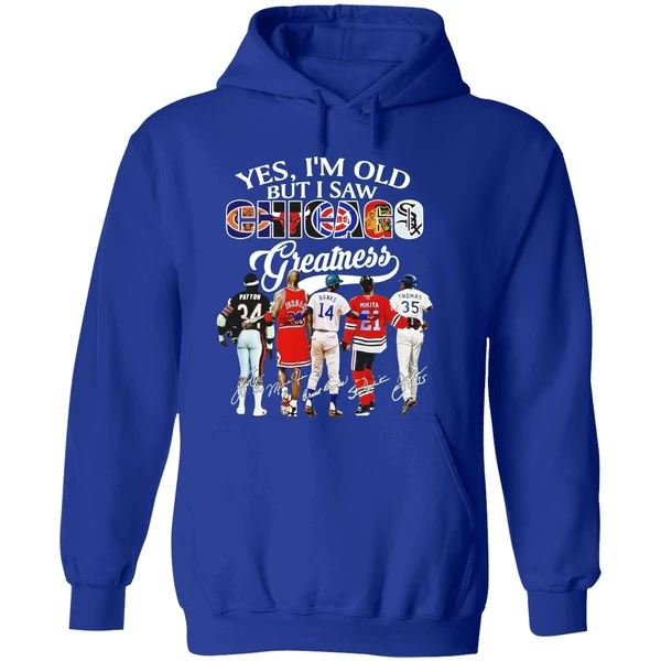 Yes Im Old But I Saw Chicago Greatness Chicago Bears Bulls Cubs Blackhawks Hoodie - Image 7