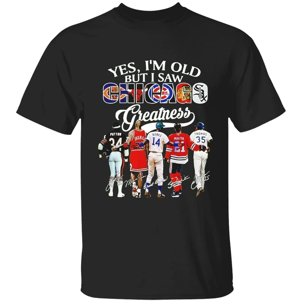 Yes Im Old But I Saw Chicago Greatness Chicago Bears Bulls Cubs Blackhawks White Sox Shirt