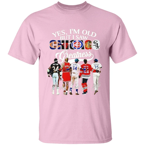 Yes Im Old But I Saw Chicago Greatness Chicago Bears Bulls Cubs Blackhawks White Sox Shirt - Image 3