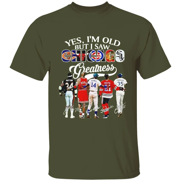 Yes Im Old But I Saw Chicago Greatness Chicago Bears Bulls Cubs Blackhawks White Sox Shirt - Image 4