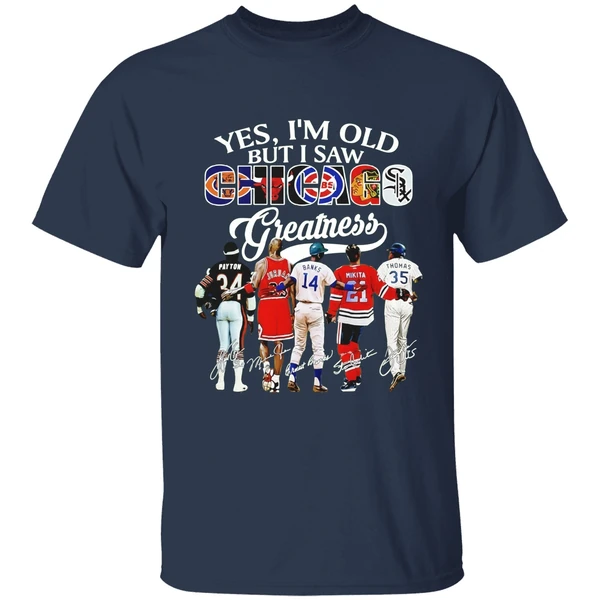 Yes Im Old But I Saw Chicago Greatness Chicago Bears Bulls Cubs Blackhawks White Sox Shirt - Image 5