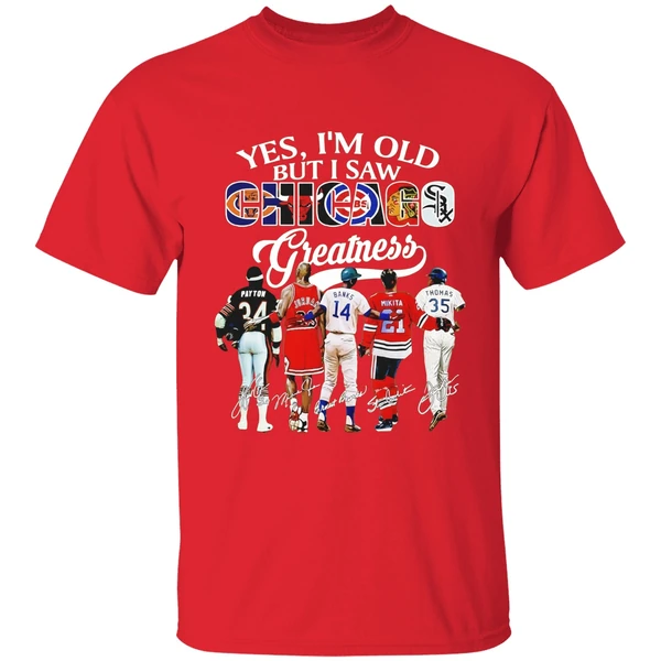 Yes Im Old But I Saw Chicago Greatness Chicago Bears Bulls Cubs Blackhawks White Sox Shirt - Image 7