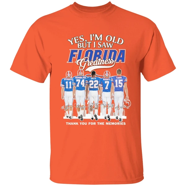 yes im old but i saw florida greatness team player shirt orange