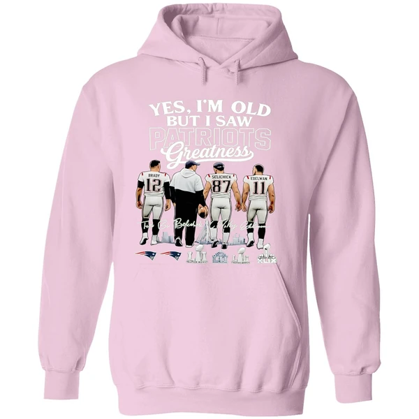 Yes Im Old But I Saw New England Patriots Greatness Super Bowl Hoodie - Image 5