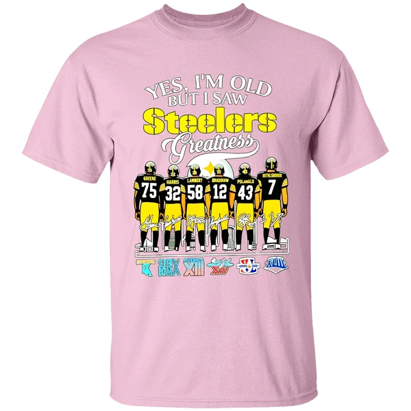 Yes I'm Old But I Saw Steelers Greatness Super Bowl Signatures Shirt - Image 2