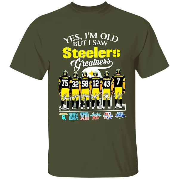 Yes I'm Old But I Saw Steelers Greatness Super Bowl Signatures Shirt - Image 3