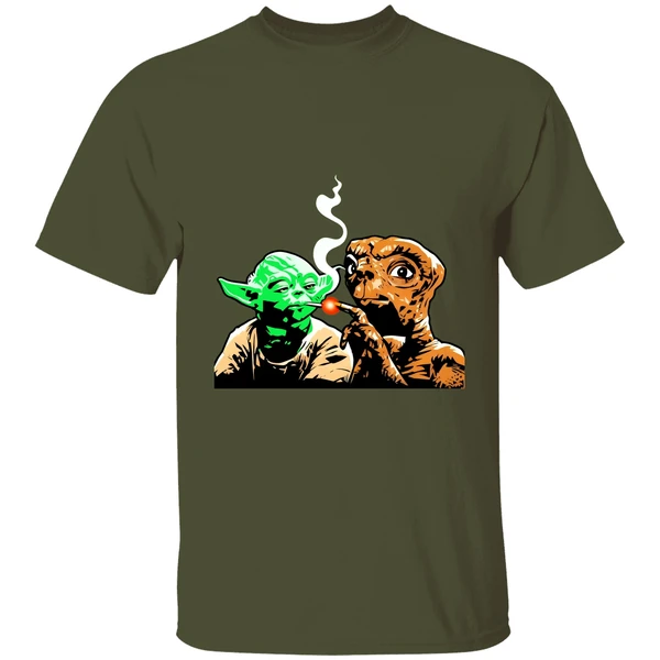 Yoda And E T Smoking Space Buds Shirt - Image 3