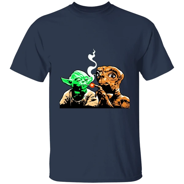 Yoda And E T Smoking Space Buds Shirt - Image 4
