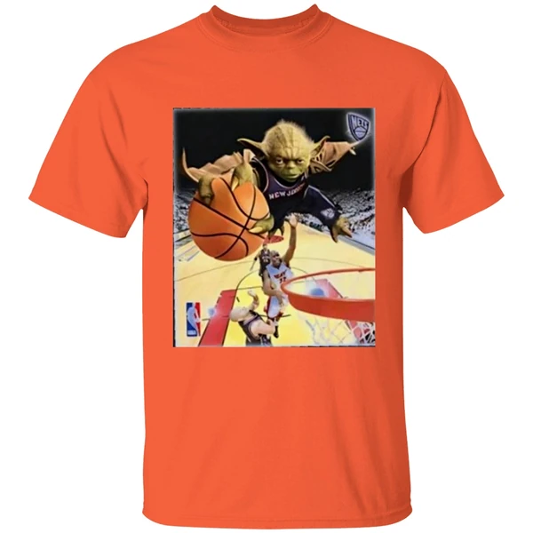 yoda slam dunk basketball nets shirt orange