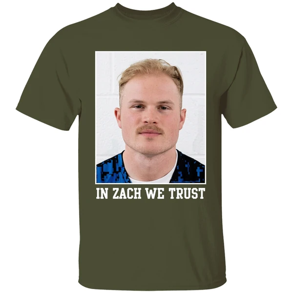 zach bryan mugshot in zach we trust shirt militarygreen